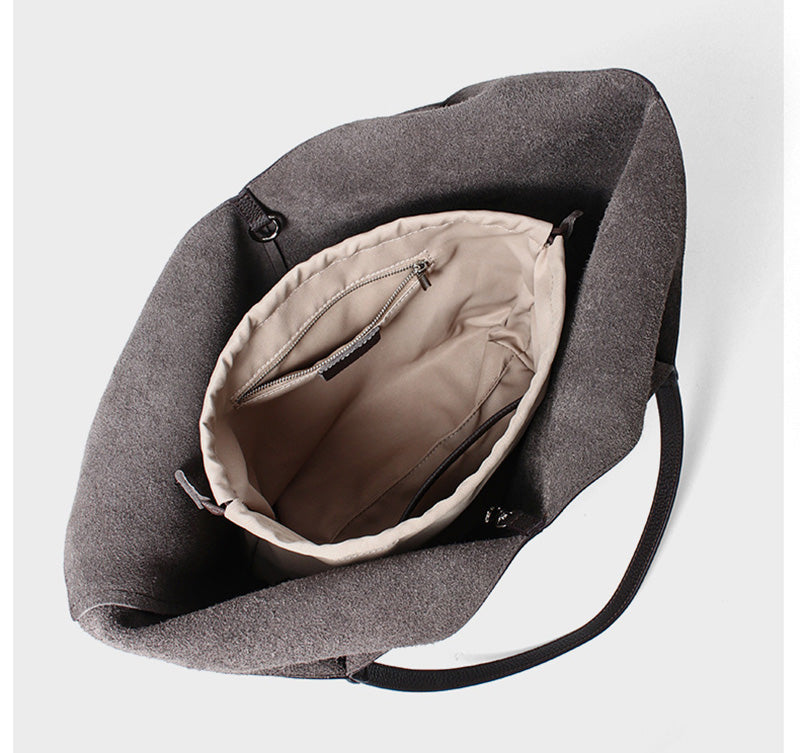 große Damen Schultertasche weiches Leder mit abnehmbarer Innentasche