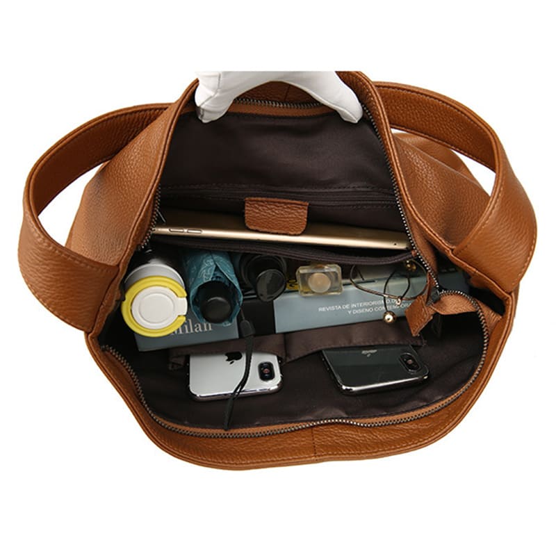 große Leder Schultertasche Damen Ledertasche Umhängetasche schlicht