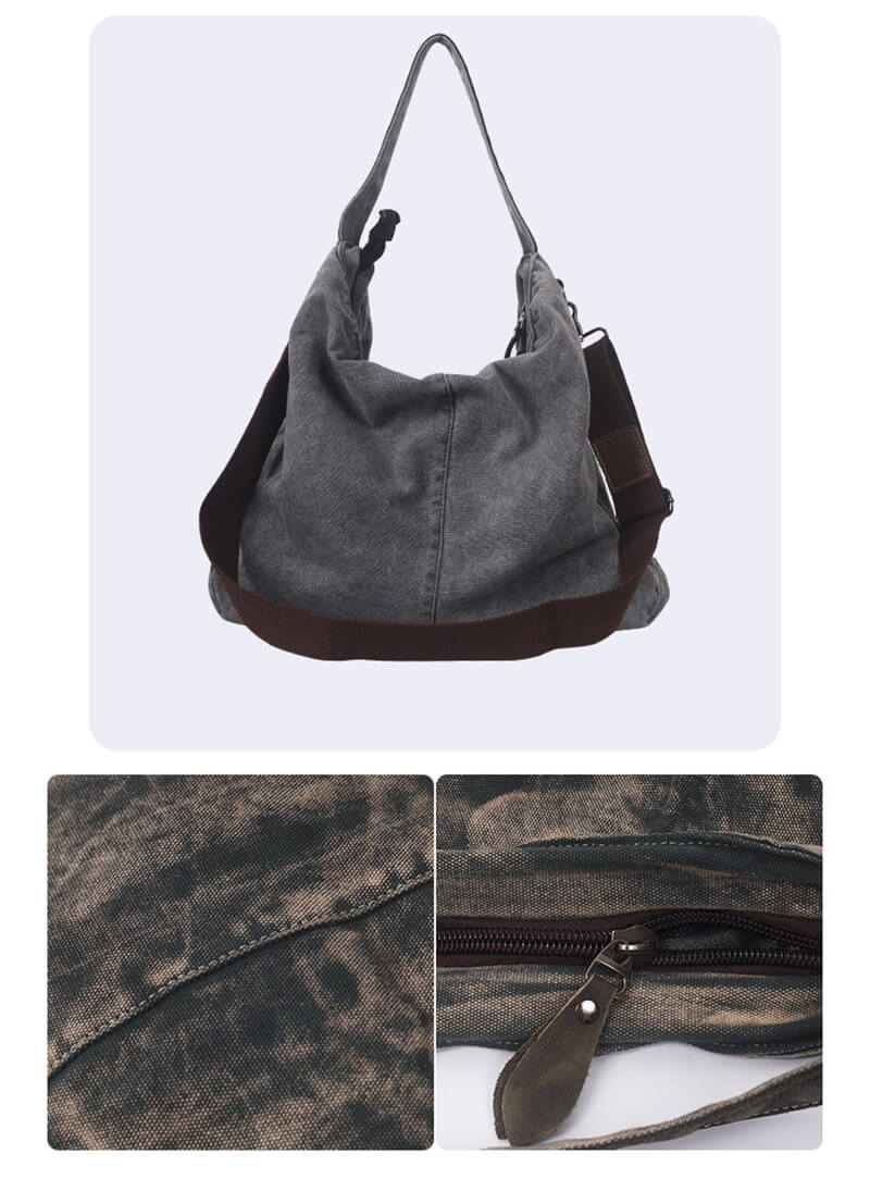 große Schultertasche Damen Canvas Freizeittasche Umhängetasche