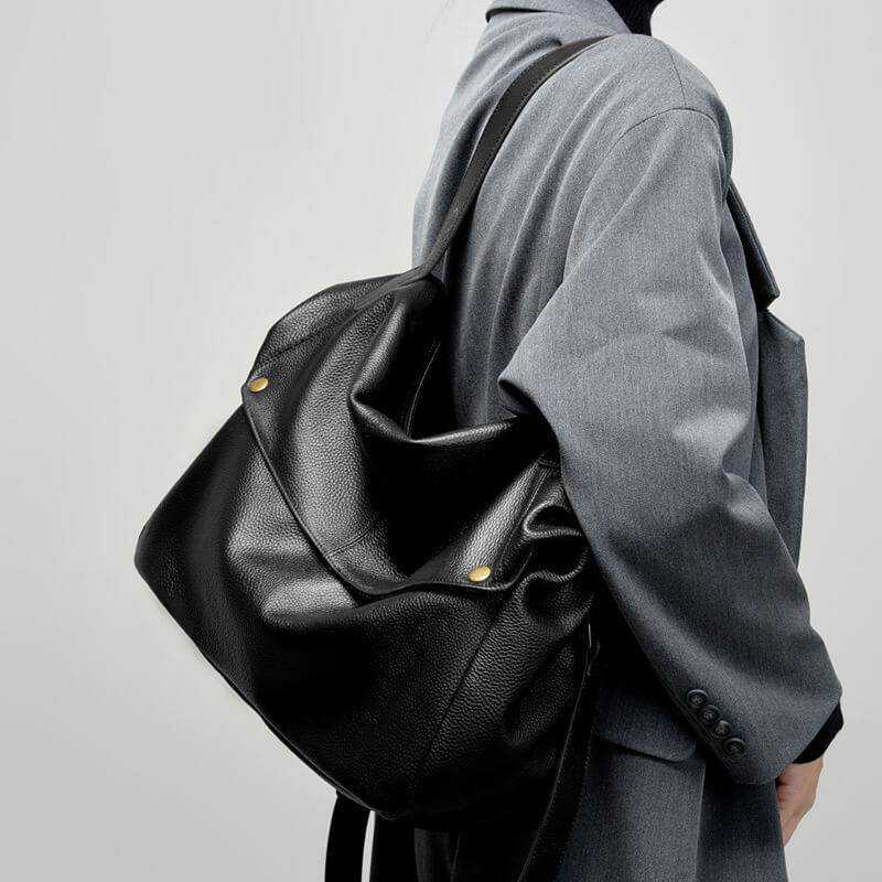 schultertasche damen schwarz leder
