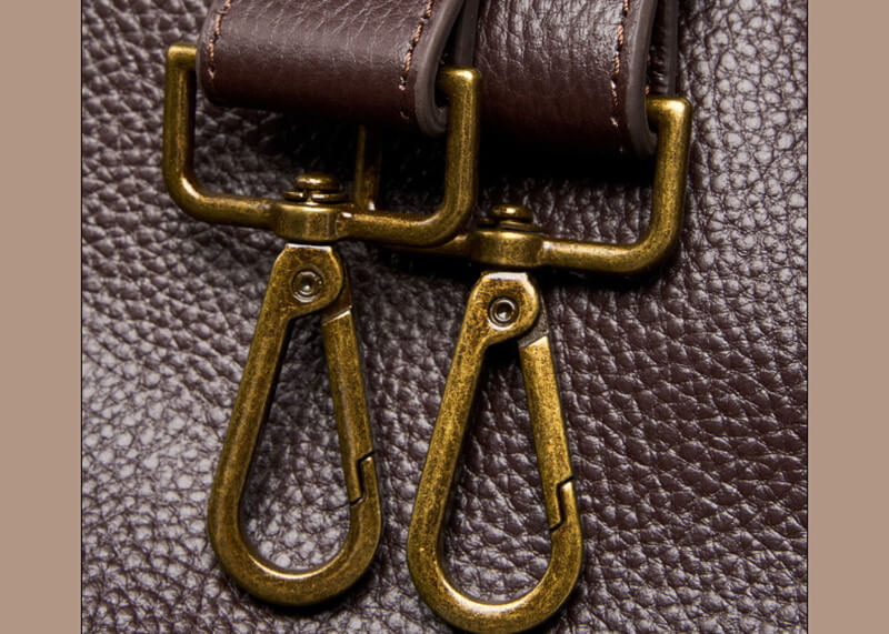 große Schultertasche Damen Leder Umhängetasche in Schwarz und Kaffeebraun