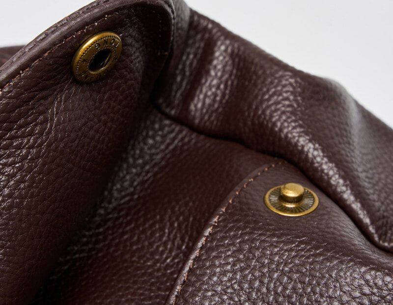 große Schultertasche Damen Leder Umhängetasche in Schwarz und Kaffeebraun