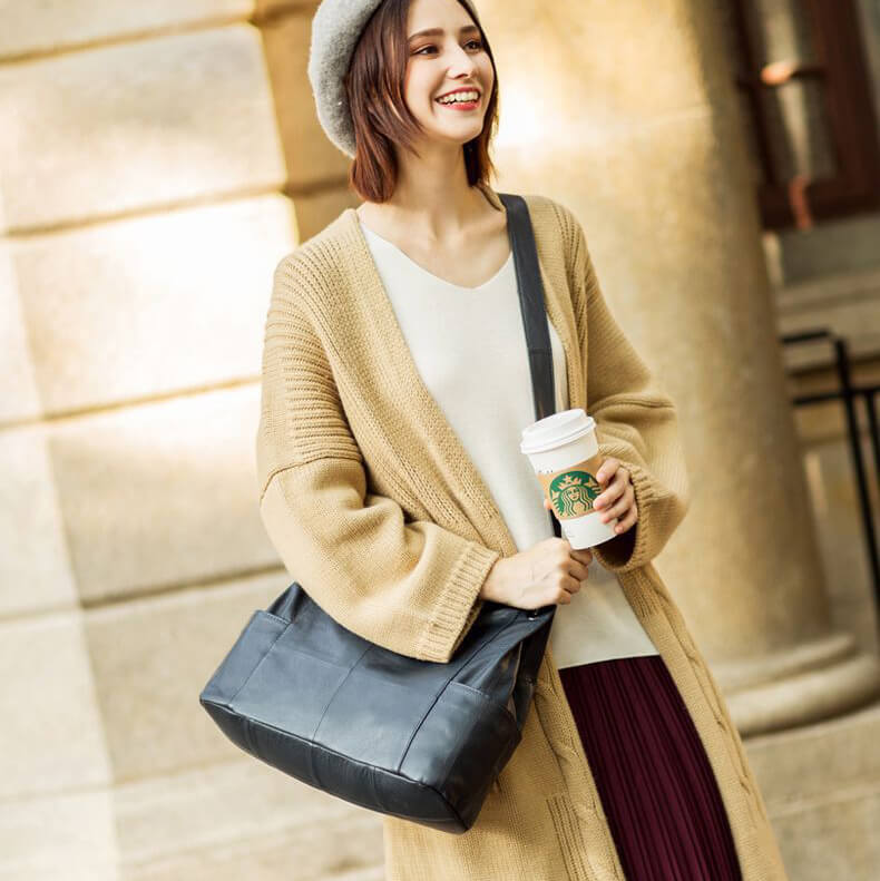 schultertasche damen groß leder