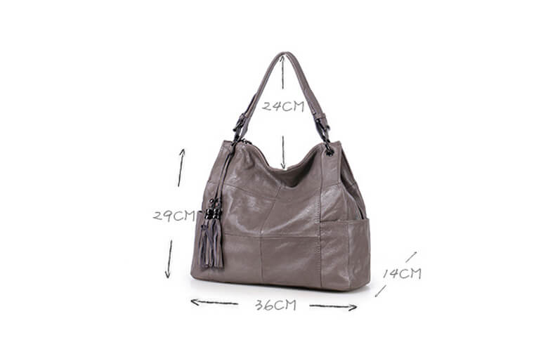 Große Schultertasche Damen weiches Leder Handtasche Umhängetasche mit Viele Fächern