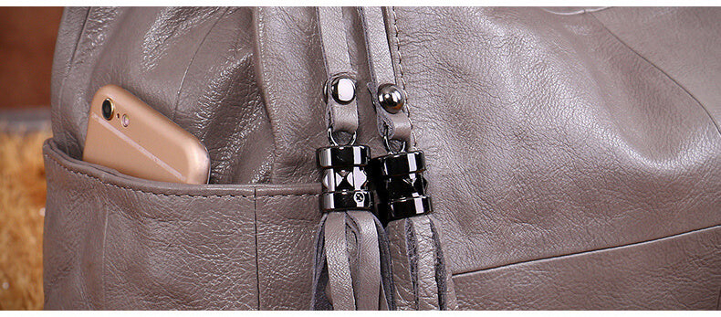 Große Schultertasche Damen weiches Leder Handtasche Umhängetasche mit Viele Fächern