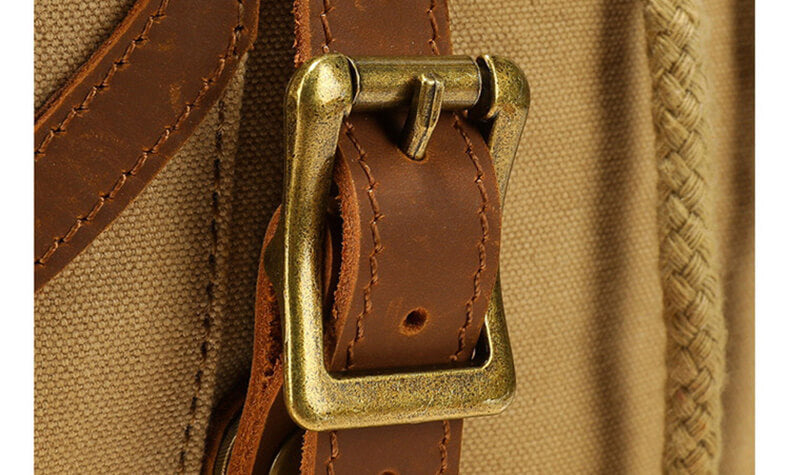 großer Herren Rucksack Retro Canvas Reiserucksack Kordelzug