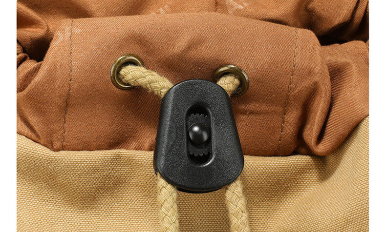 großer Herren Rucksack Retro Canvas Reiserucksack Kordelzug