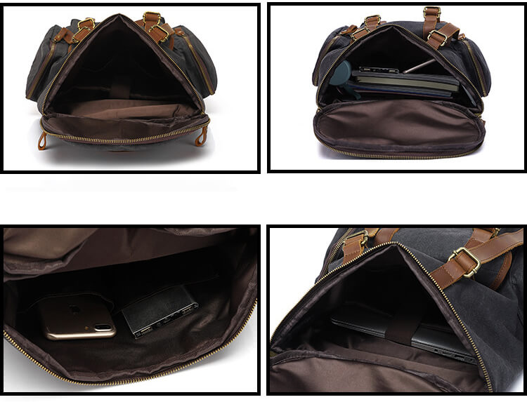 großer Rucksack Herren aus Canvas Segeltuchtasche mit Laptopfach