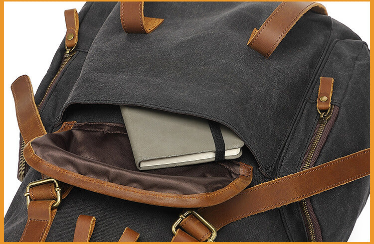 großer Rucksack Herren aus Canvas Segeltuchtasche mit Laptopfach