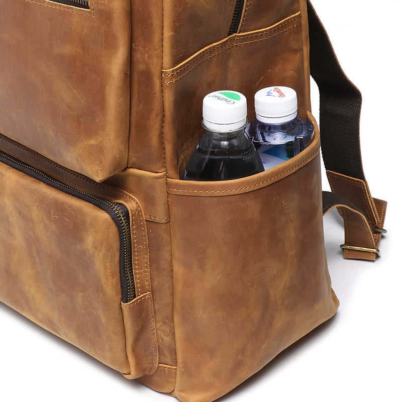 großer Rucksack Leder Herren Vintage mit 2 Griffen