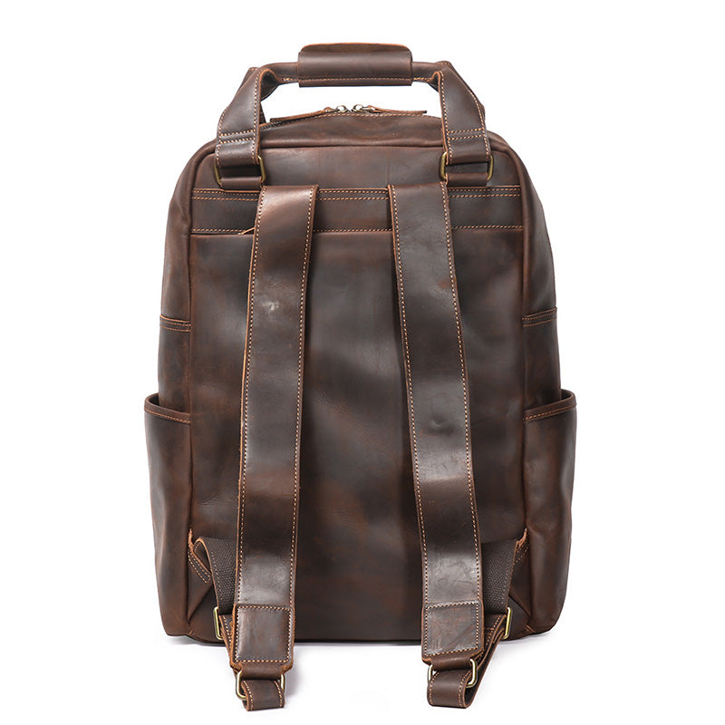 großer Rucksack Leder Herren Vintage mit 2 Griffen