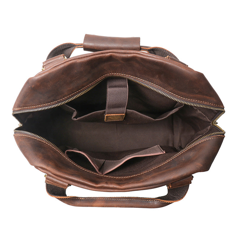 großer Rucksack Leder Herren Vintage mit 2 Griffen