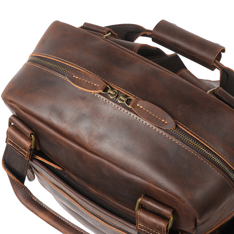 großer Rucksack Leder Herren Vintage mit 2 Griffen