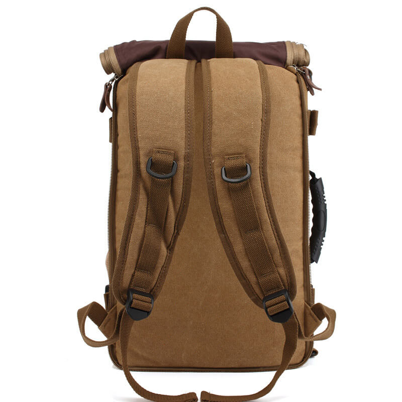 großer Rucksack Umhängetasche Kombi herren aus Segeltuch Backpack für Reisen