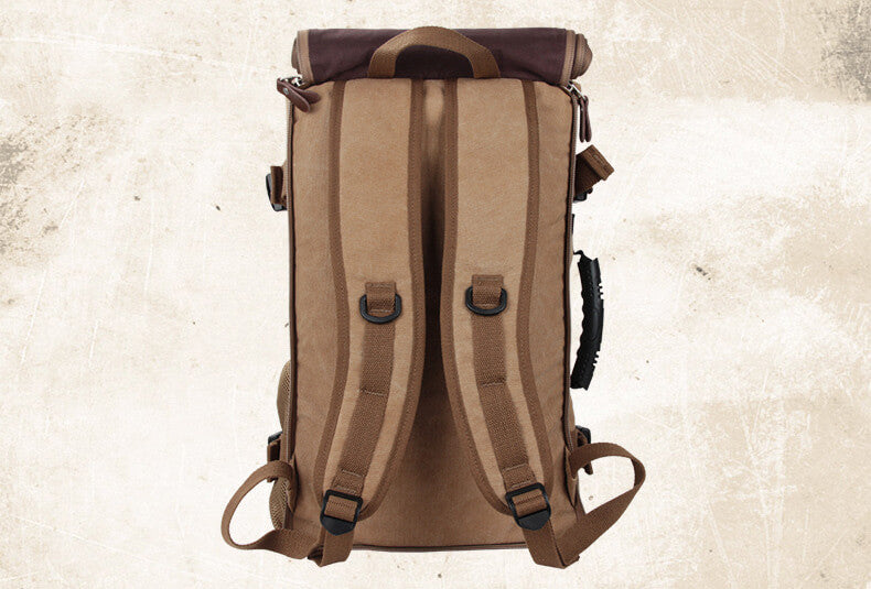 großer Rucksack Umhängetasche Kombi herren aus Segeltuch Backpack für Reisen