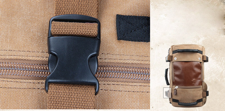 großer Rucksack Umhängetasche Kombi herren aus Segeltuch Backpack für Reisen