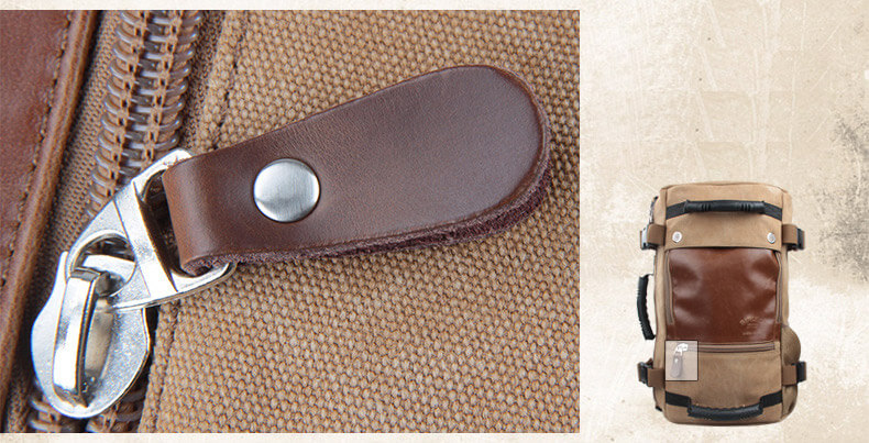 großer Rucksack Umhängetasche Kombi herren aus Segeltuch Backpack für Reisen