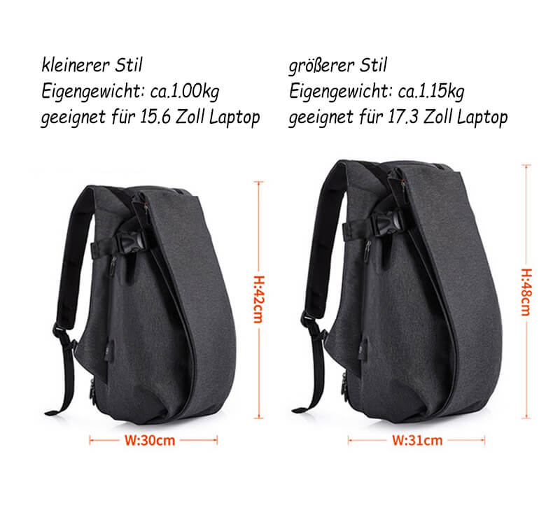 großer Rucksack aus Oxford für Schule für Reisen mit Laptopfach