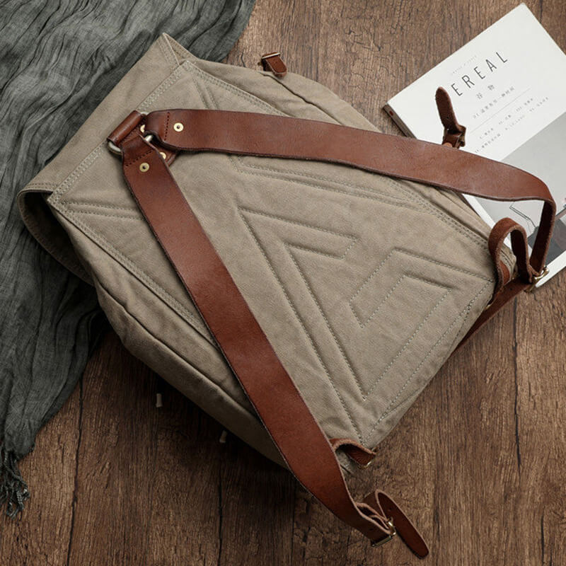 großer Rucksack Herren Canvas für Reisen mit Kodelzug und Laptopfach