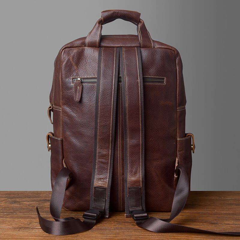 leder rucksack viele fächer