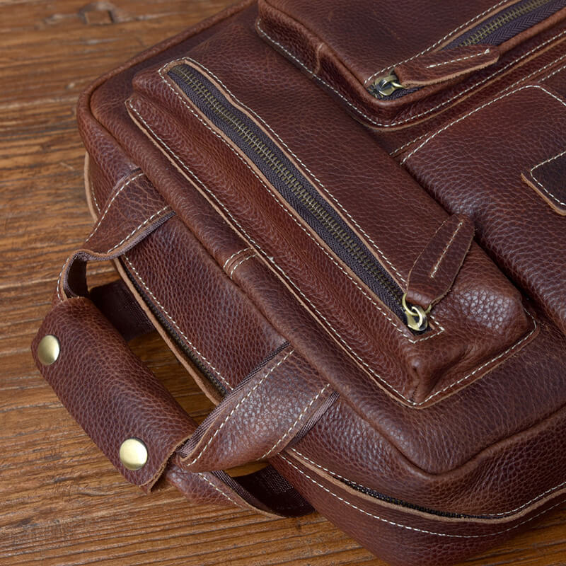 großer Rucksack Herren Leder mit vielen Fächern Vintage