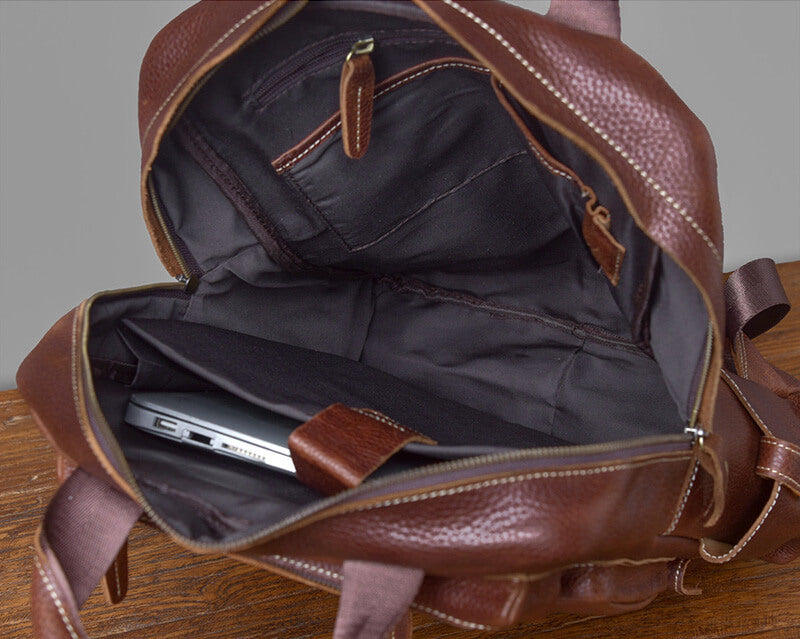 großer Rucksack Herren Leder mit vielen Fächern Vintage