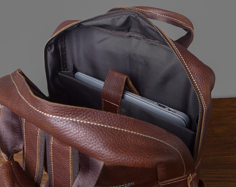 großer Rucksack Herren Leder mit vielen Fächern Vintage