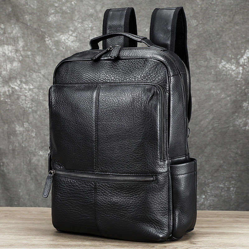 rucksack herren leder schwarz