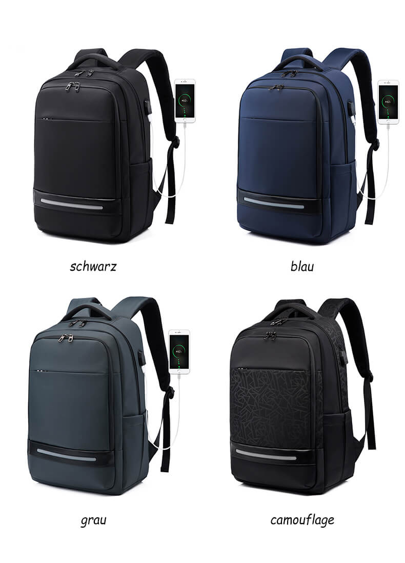 großer Rucksack Oxford Herren für Uni und Reisen mit Laptopfach in 4 Farben