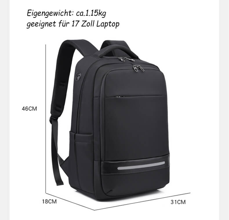 großer Rucksack Oxford Herren für Uni und Reisen mit Laptopfach in 4 Farben