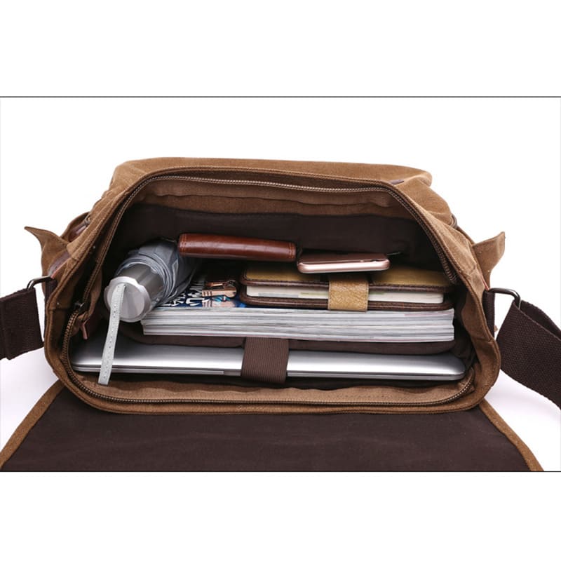 günsitge Umhängetasche Canvas Herren Segeltuch Schule Schultertasche für Uni Männer