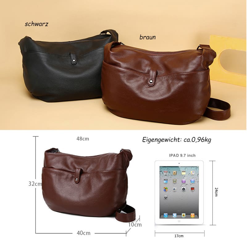 günstige Damen Umhängetasche Leder Mittelgroß Schultertasche vintage