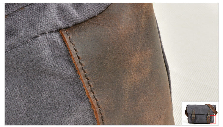 günstige Umhängetasche aus gewachstem Canvas für Herren Tasche Männer Freizeit