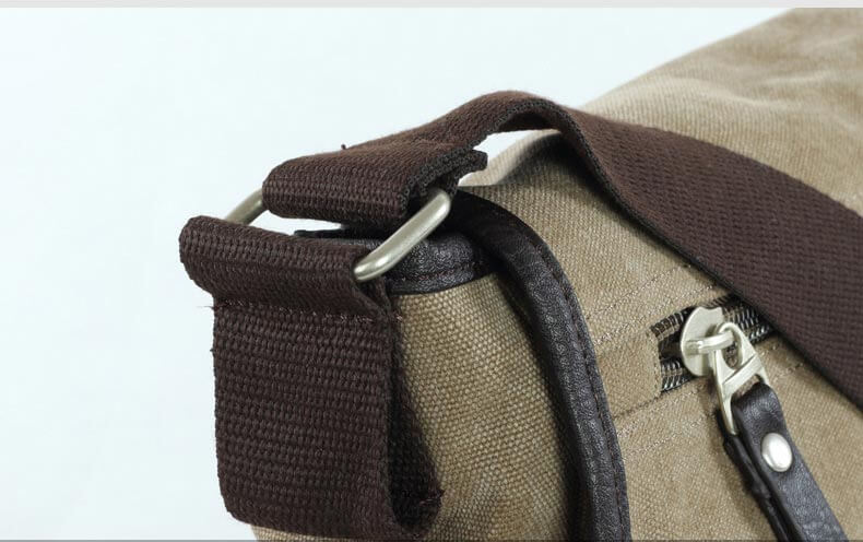 günstige Umhängetasche Herren Segeltuch Canvas Tasche schwarz khaki für Freizeit