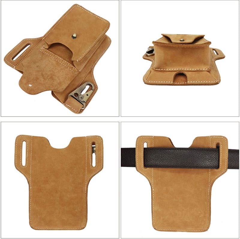 Gürteltasche Herren Leder kleine Handytasche Gürtel Hüfttasche