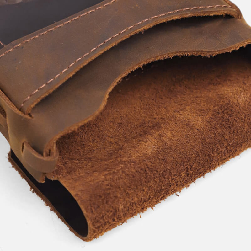 Handy Gürteltasche Herren Leder Vintage Hüfttasche in Braun und Kaffeebraun