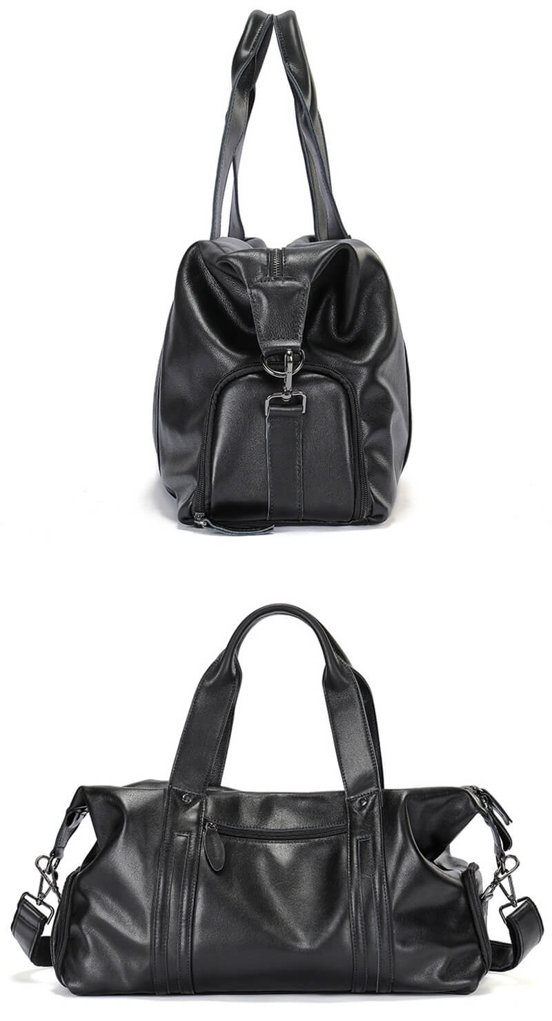 Handtasche Herren Leder große Umhängetasche Reisetasche schwarz