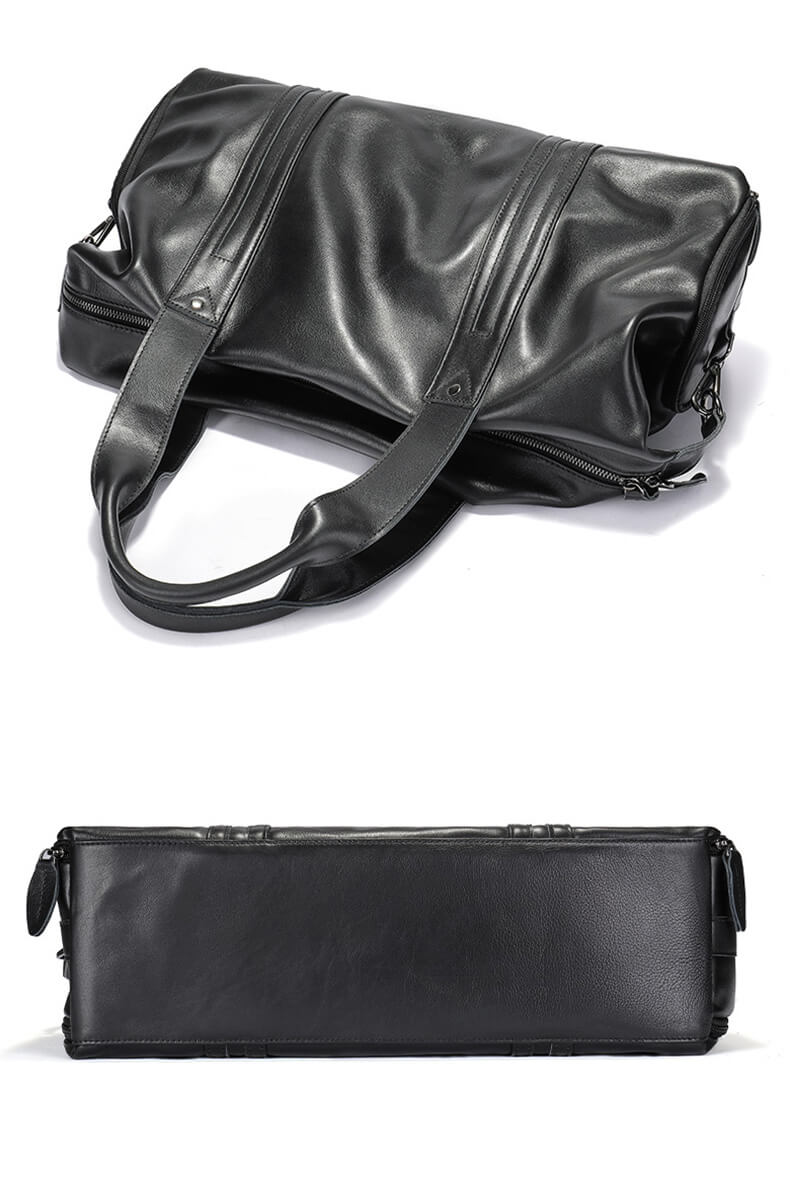 Handtasche Herren Leder große Umhängetasche Reisetasche schwarz
