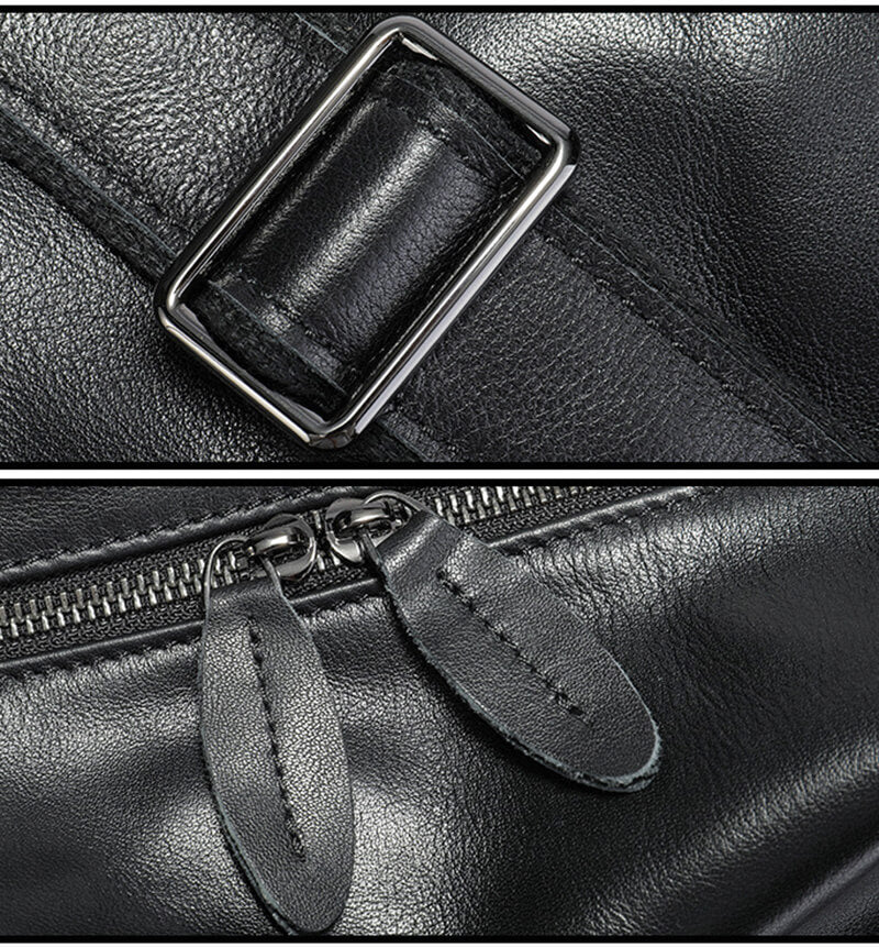 Handtasche Herren Leder große Umhängetasche Reisetasche schwarz