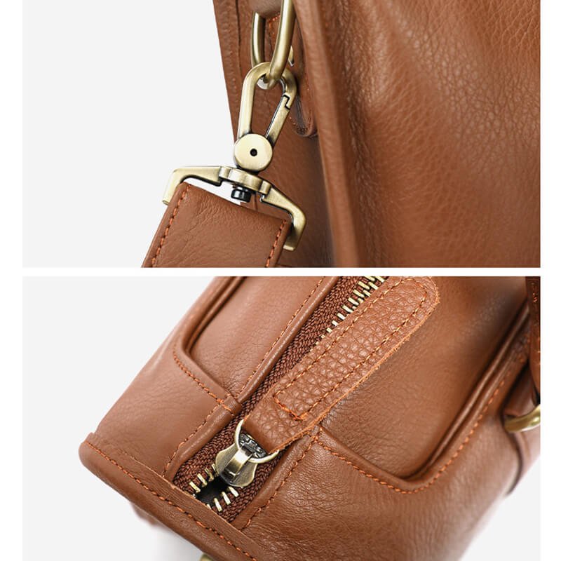 Herren Aktentasche Leder Businesstasche Umhängetasche für 14 Zoll Laptop