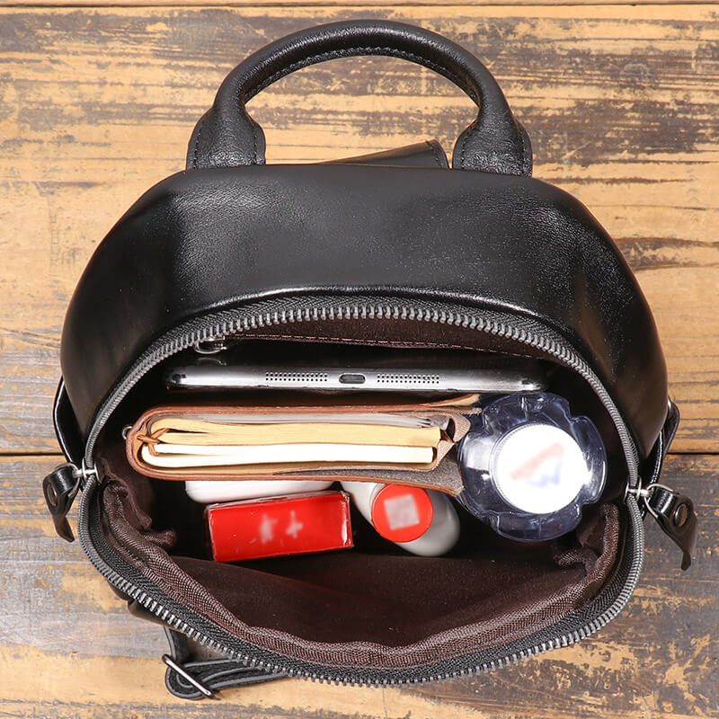 Herren Brusttasche Leder Bauchtasche Umhängetasche schwarz