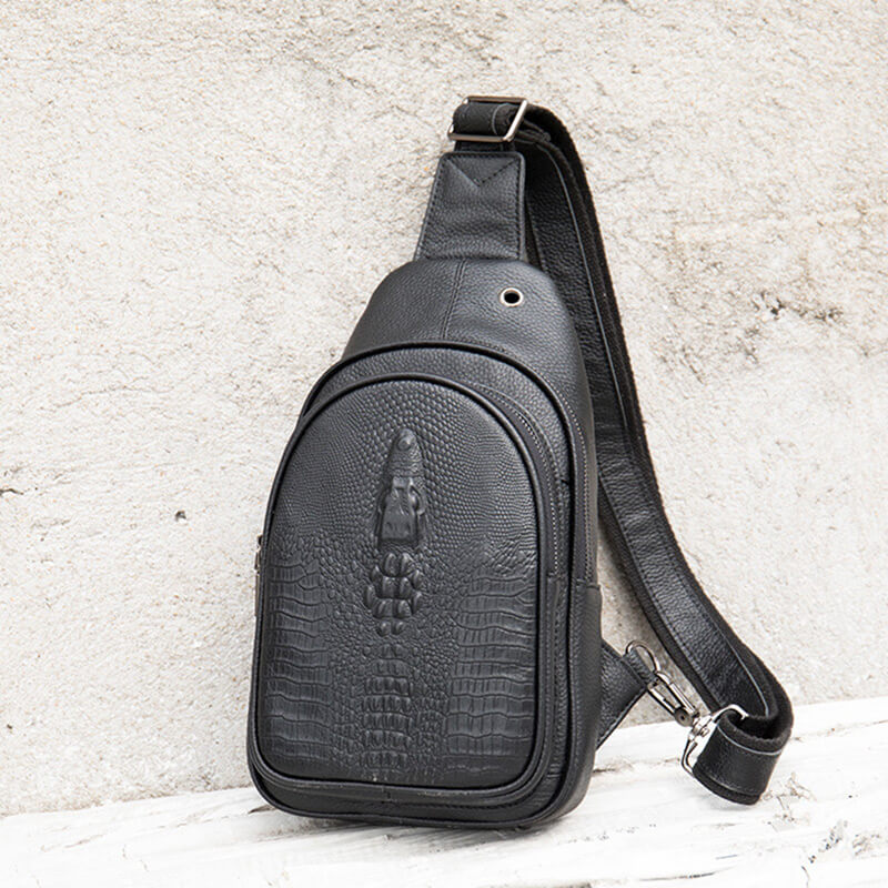 brusttasche leder schwarz