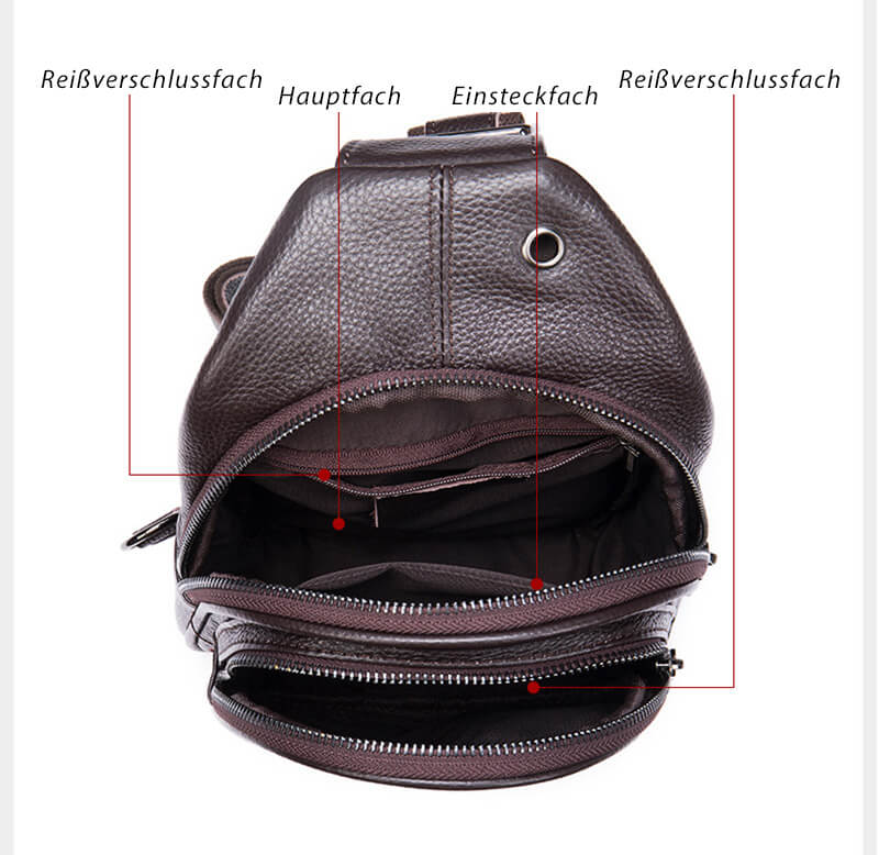 Herren Brusttasche Leder Krokodil Muster Sling Bag