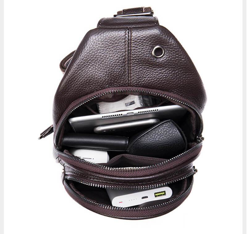 Herren Brusttasche Leder Krokodil Muster Sling Bag