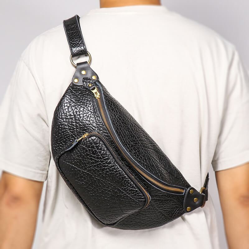 herren brusttasche schwarz
