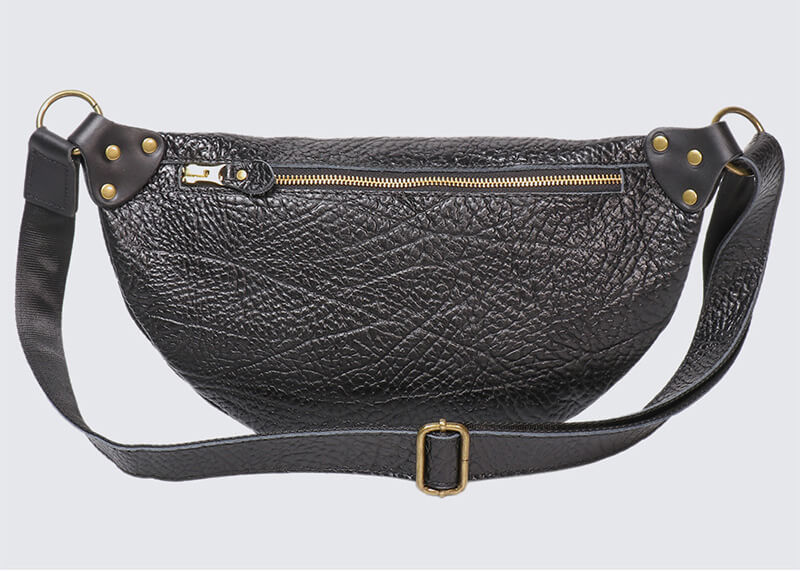 Herren Brusttasche Leder schwarz Bauchtasche Crossbody Tasche Sling Bag