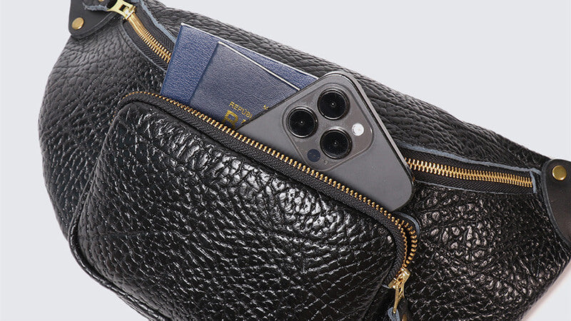 Herren Brusttasche Leder schwarz Bauchtasche Crossbody Tasche Sling Bag