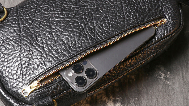 Herren Brusttasche Leder schwarz Bauchtasche Umhängetasche für Freizeit