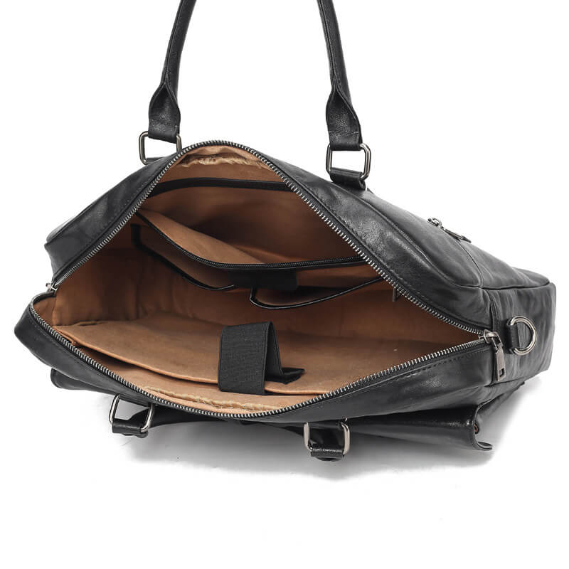 Herren Businesstasche Leder Aktentasche mit Laptopfach