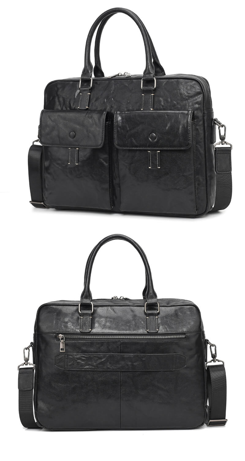 Herren Businesstasche Leder Aktentasche mit Laptopfach